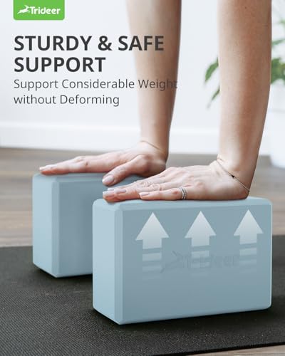 Trideer Premium Yoga Blocks, Supportive, Lightweight, Odor Resistant