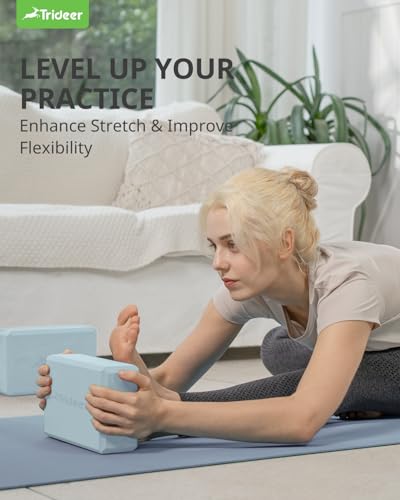 Trideer Premium Yoga Blocks, Supportive, Lightweight, Odor Resistant