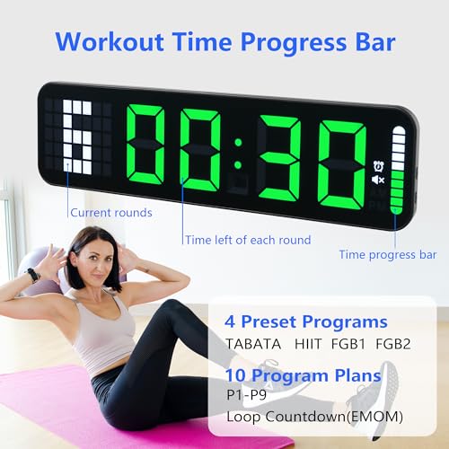 15'' Gym Timer Wall Clock with Remote Control