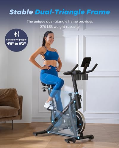 MERACH Exercise Bike with Exclusive App and Dumbbell Rack