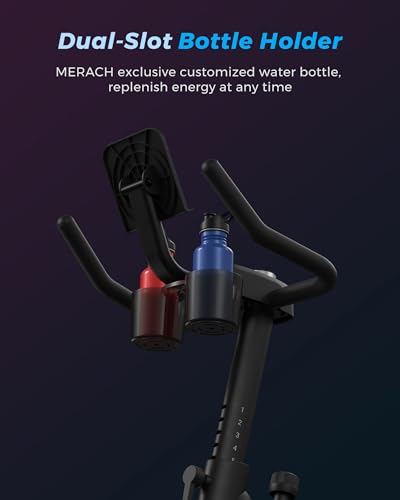 MERACH Exercise Bike with Exclusive App and Dumbbell Rack
