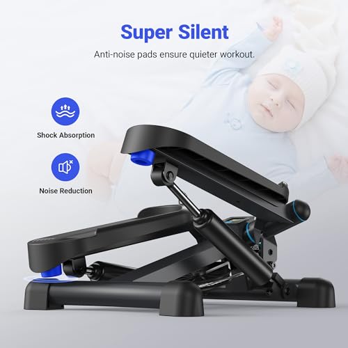 MERACH Mini Stepper with Resistance Bands for Home Workout