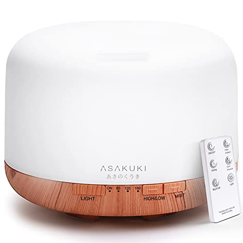 ASAKUKI 500ml Premium Essential Oil Diffuser with Remote