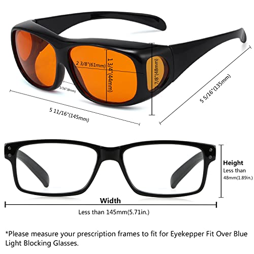 Eyekeeper Fitover Blue Light Blocking Computer Glasses, Amber