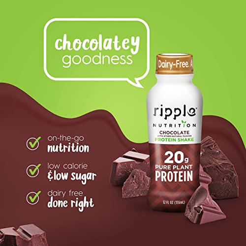 Ripple Chocolate Nutrtion Protein shake 12 oz ( Pack of 4 )