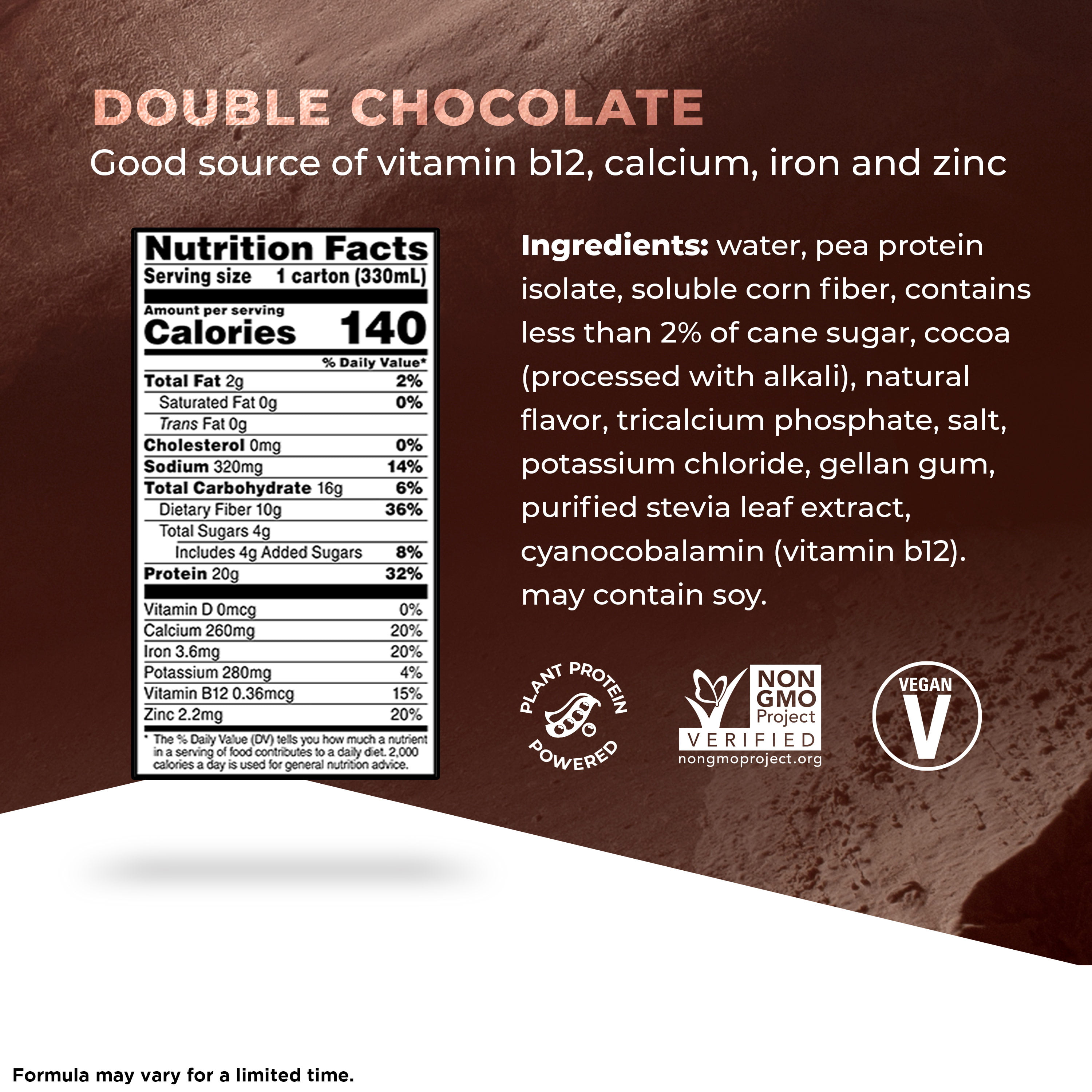 4-Pack Evolve Double Chocolate Plant Protein Shake