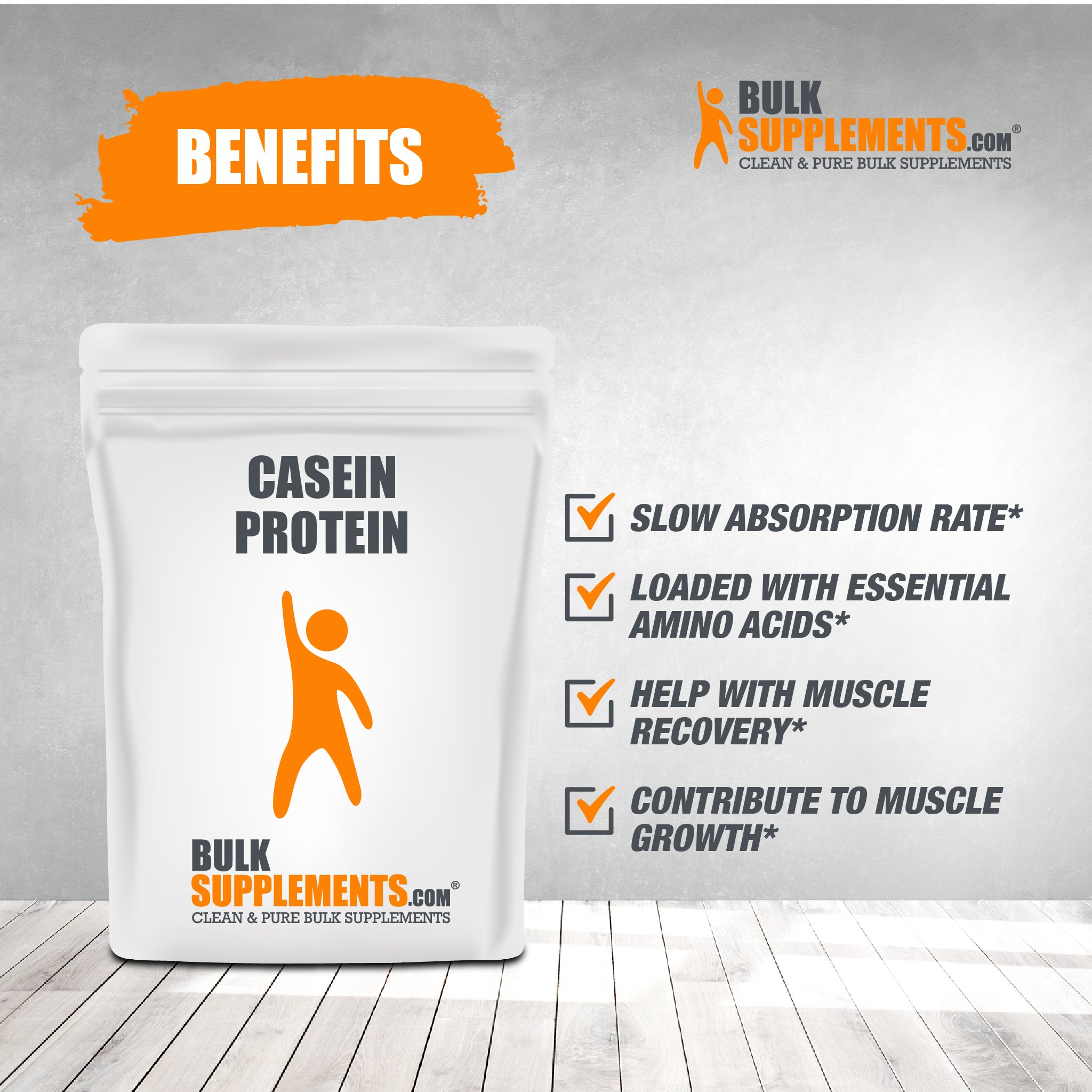 BulkSupplements Casein Protein for Muscle Recovery (100g)