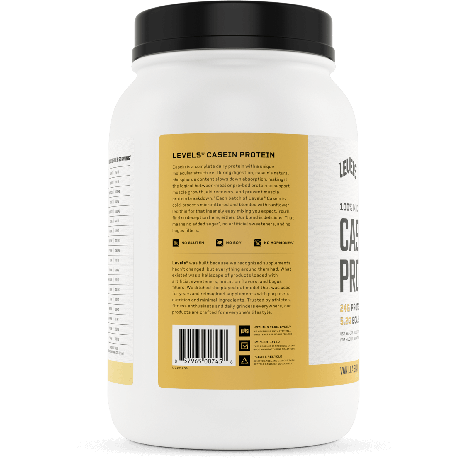 Vanilla Bean Micellar Casein Protein, Hormone-Free, 2LB