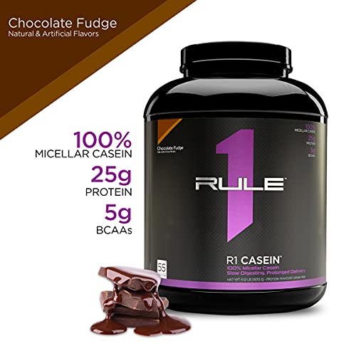 Rule1 R1 Casein Protein Chocolate Fudge, 1.8 kg