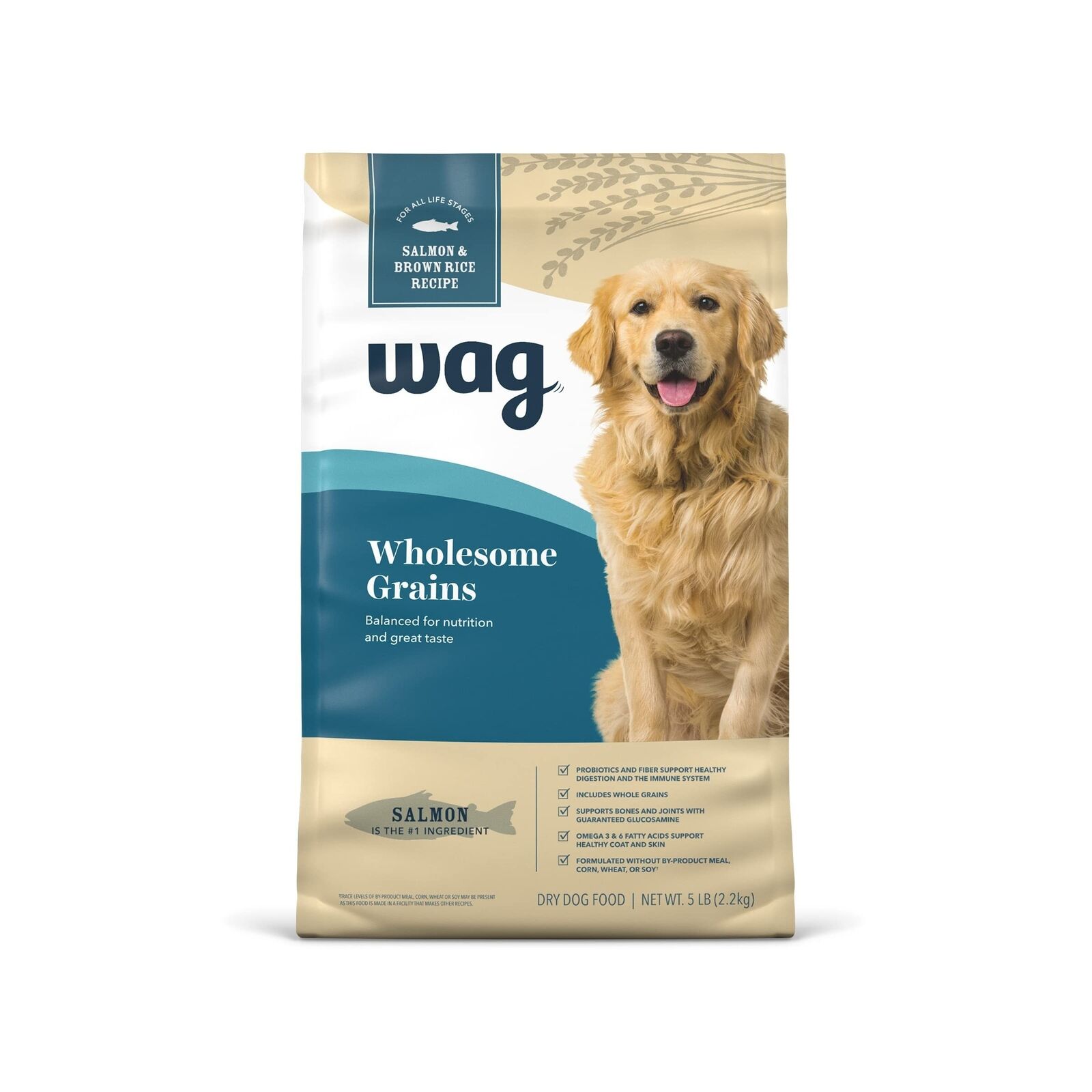 Wag Salmon & Brown Rice Dog Food, 5lb