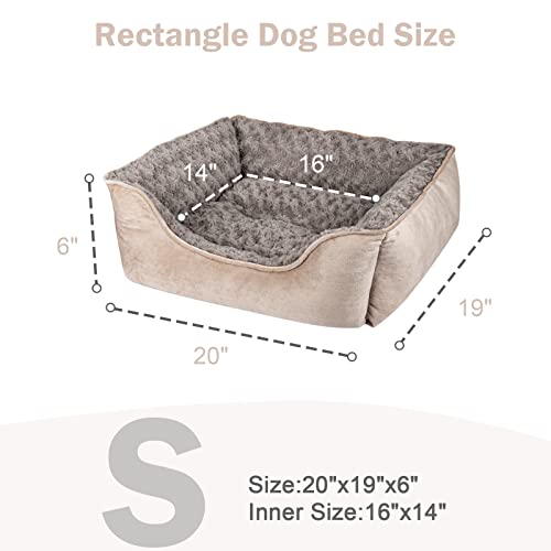 Rectangle Beige Dog Bed for All Sizes