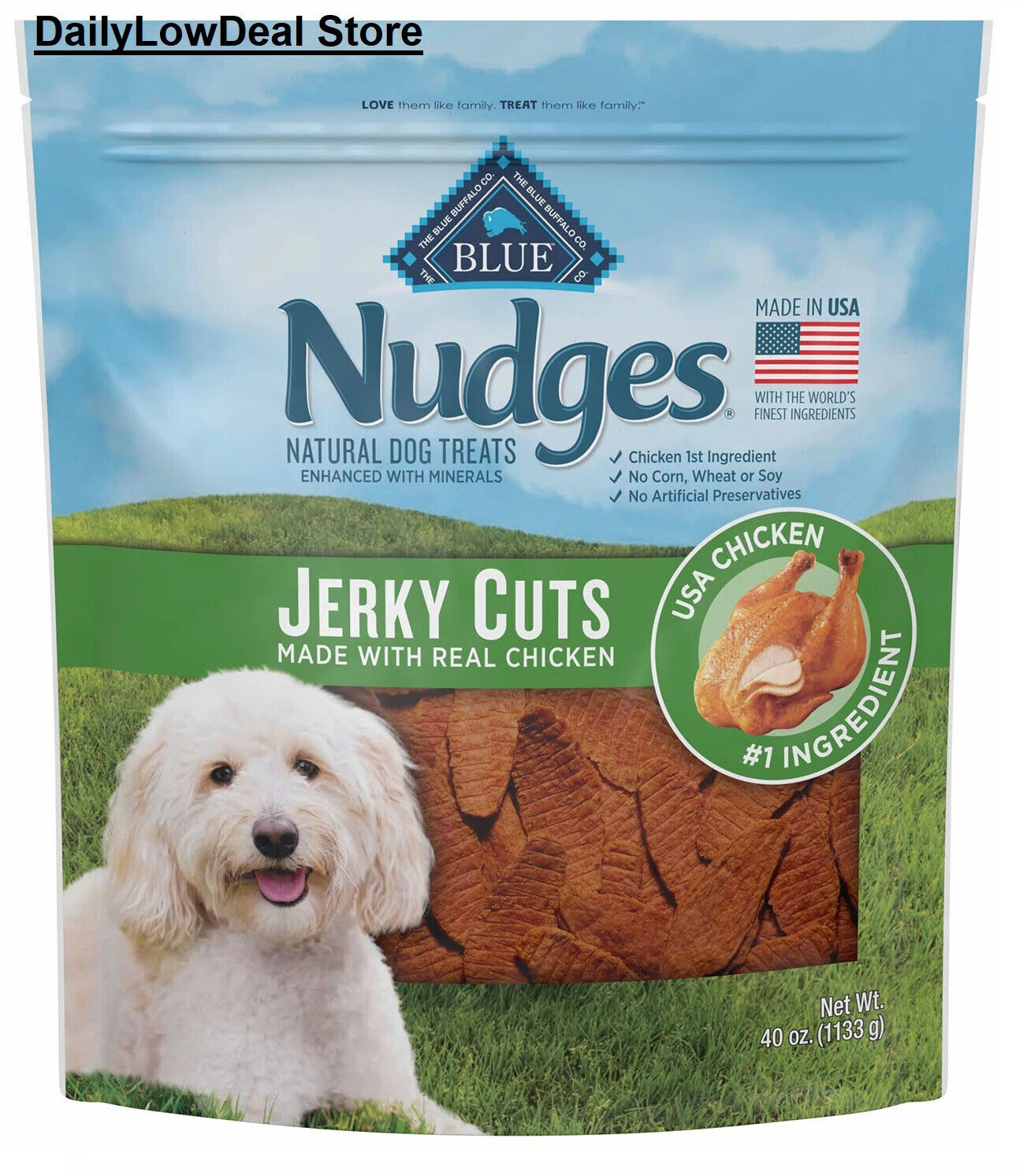 Fresh Nudges Chicken Jerky Dog Treats - 40oz