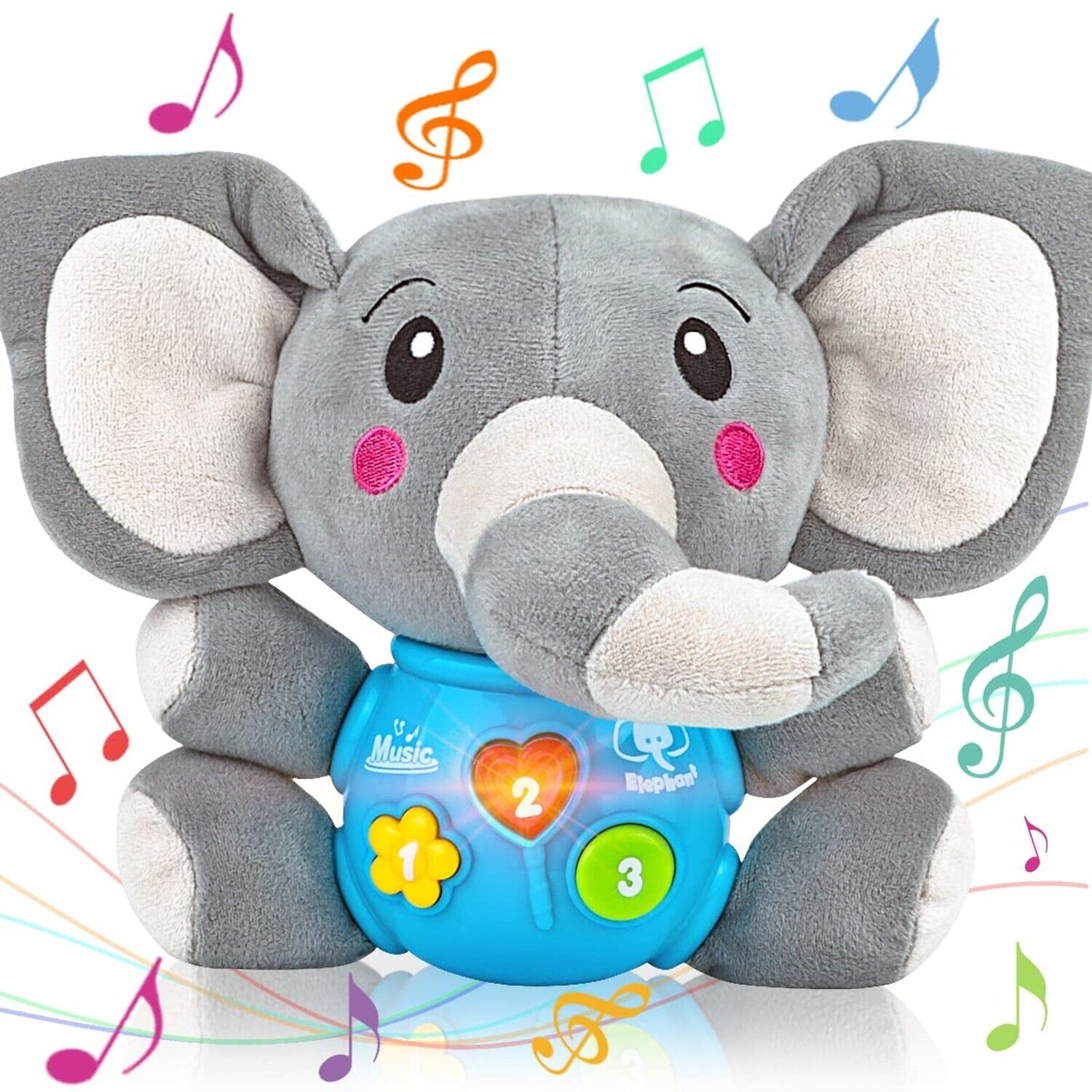 Plush Elephant Musical Baby Toy for 0-36 Months