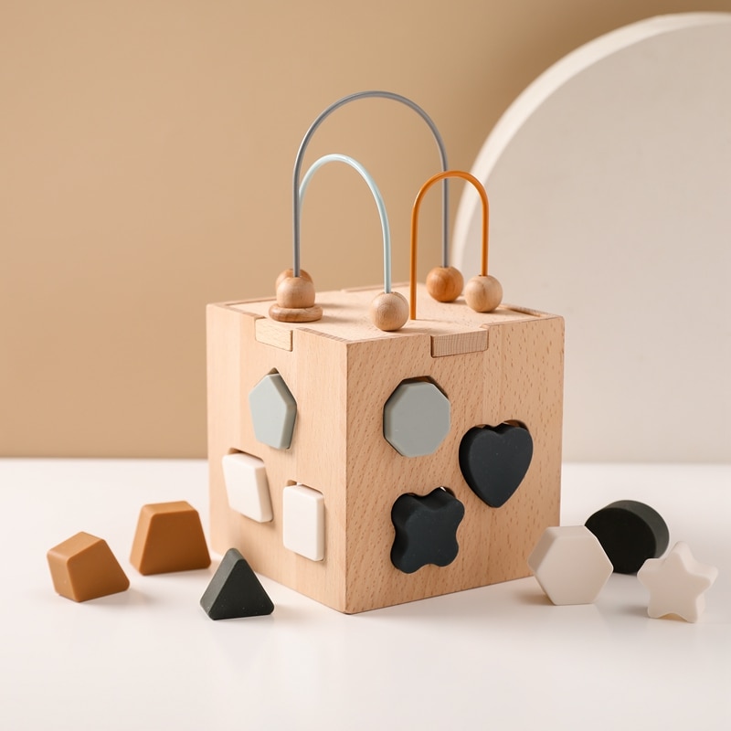 Montessori Shape Matching Blocks for Toddlers