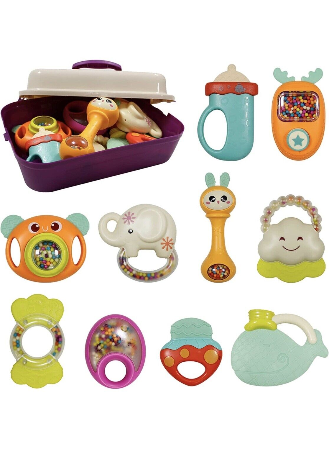 10-Piece Baby Rattles & Teethers Set
