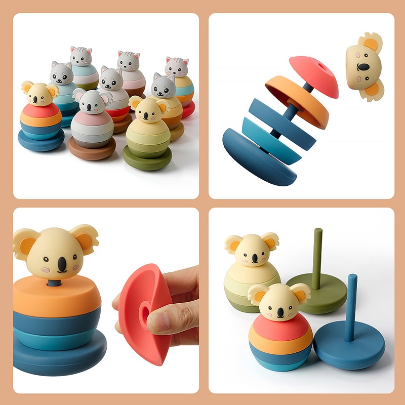 Soft Silicone Building Blocks for Babies