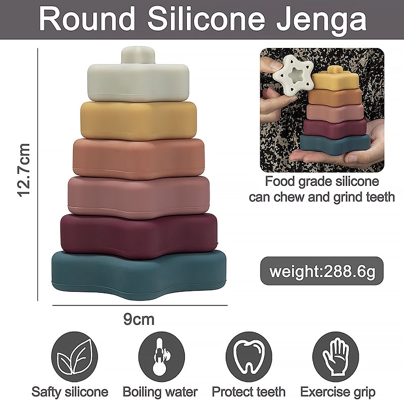 Soft Silicone Building Blocks for Babies