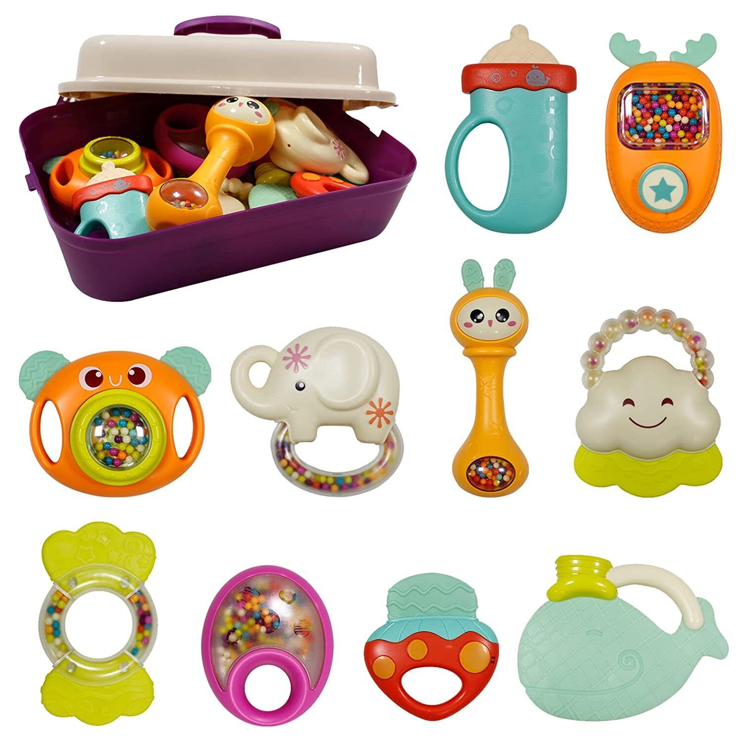 10-Piece Baby Rattles and Teethers Set