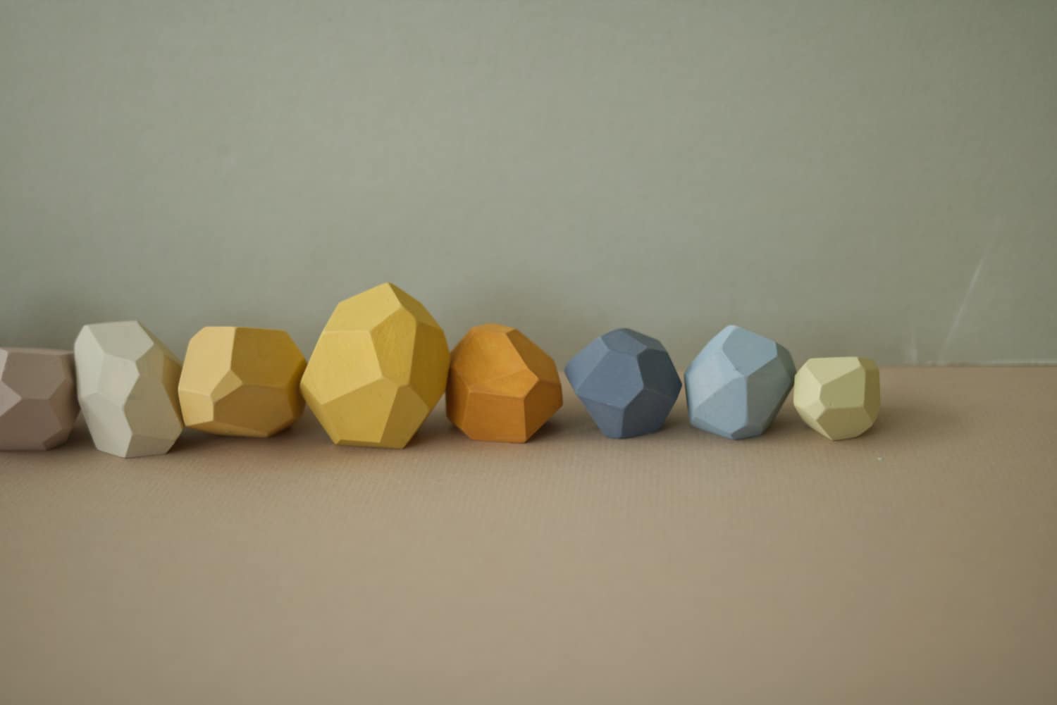 Montessori Wooden Balancing Stones - Set of 10