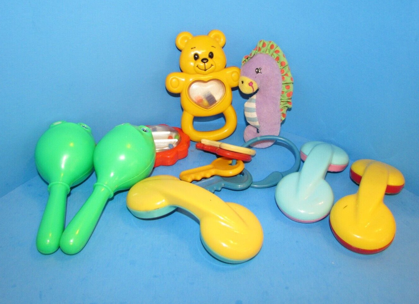 Mixed Baby Toy Lot: Rattles, Teethers, Shakers & Plush