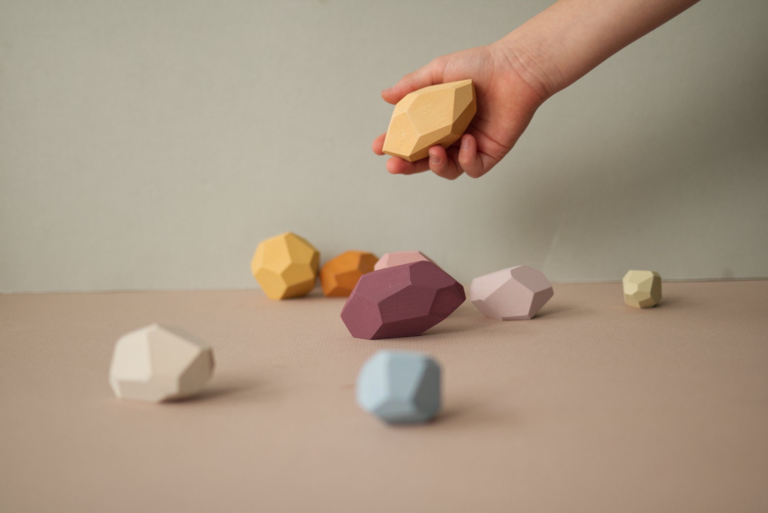 Montessori Wooden Balancing Stones - Set of 10