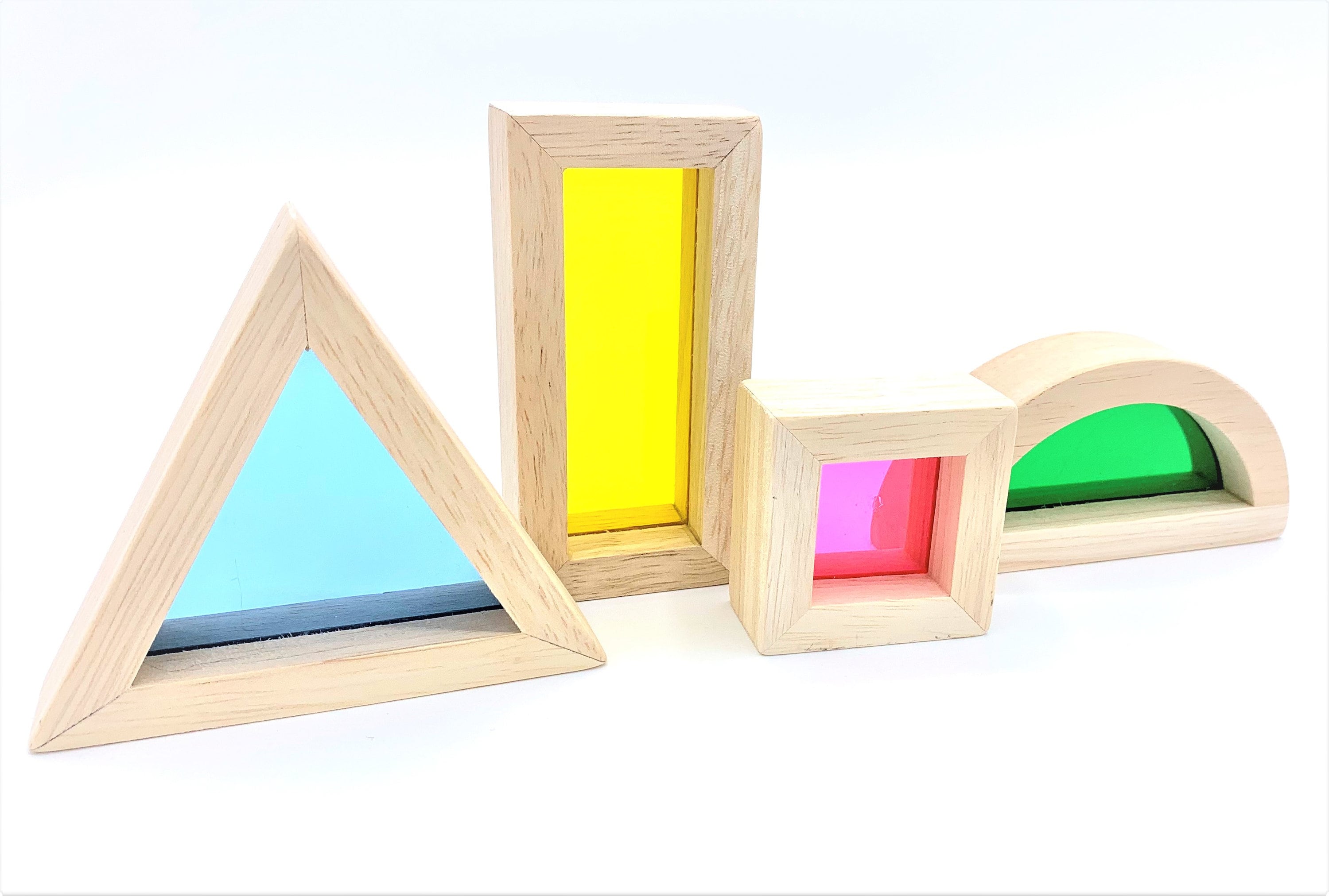 Wooden Acrylic Sensory Building Blocks Set