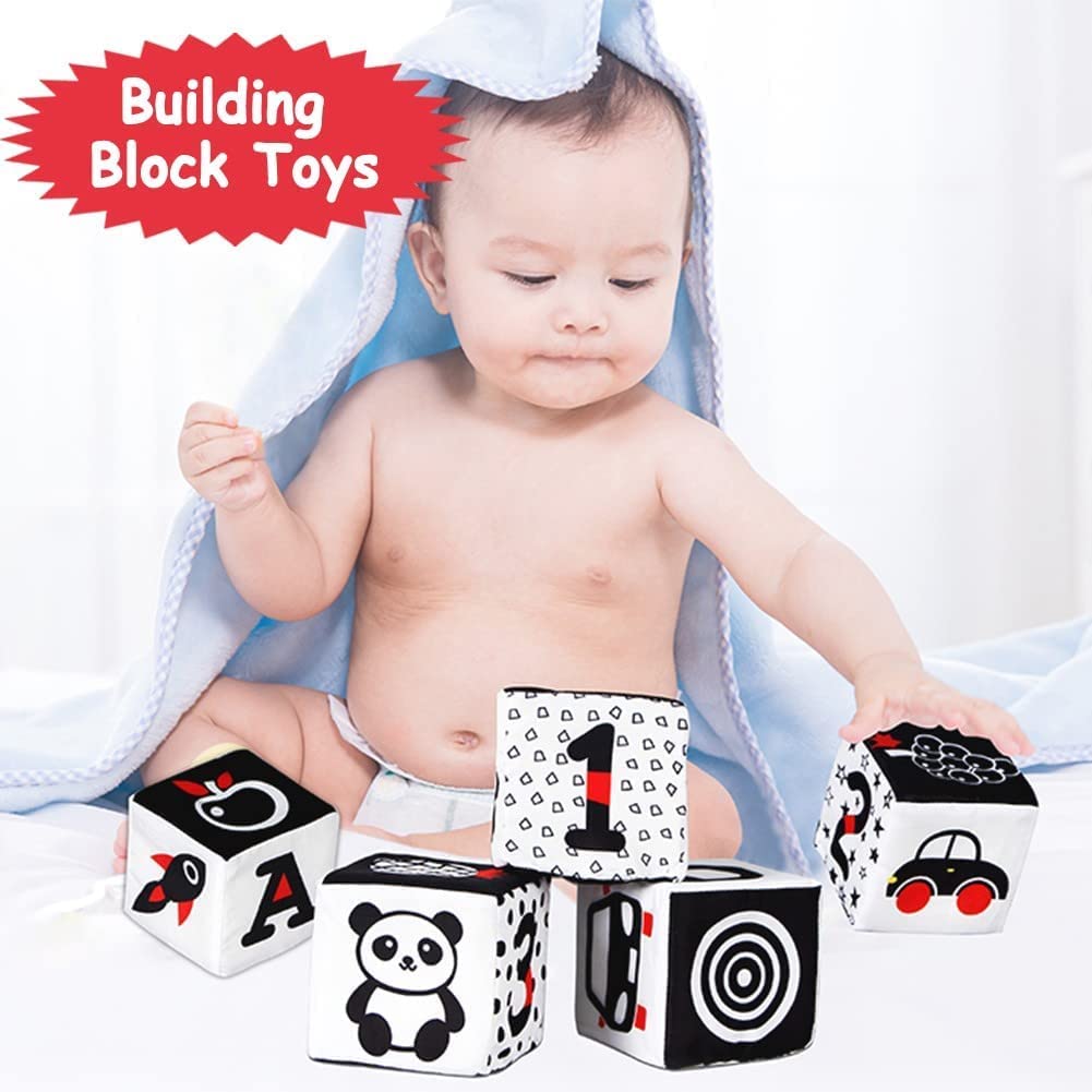 Soft Black & White High Contrast Baby Blocks