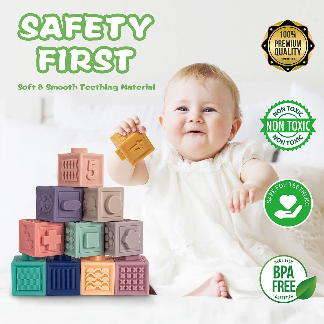 Montessori Teething Stacking Blocks for Baby