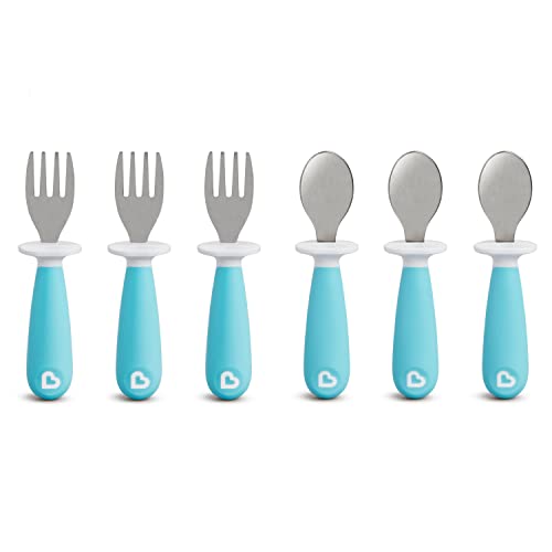 Munchkin Toddler Forks and Spoons (6-Pack, Blue)