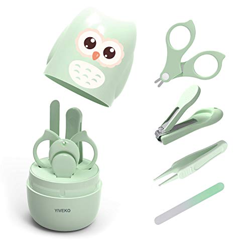 4-in-1 Baby Nail Care Kit in Owl Green