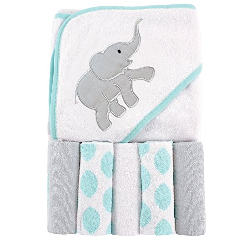 Elephant Hooded Towel with 5 Washcloths