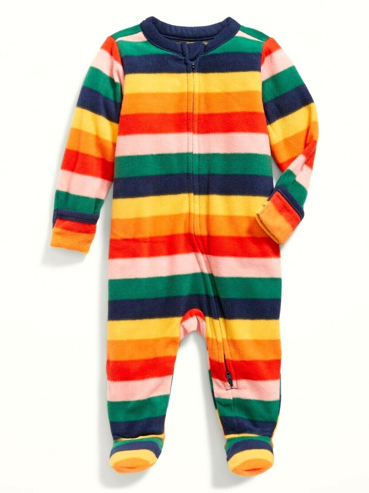 Striped Footed Fleece Pajamas for Baby