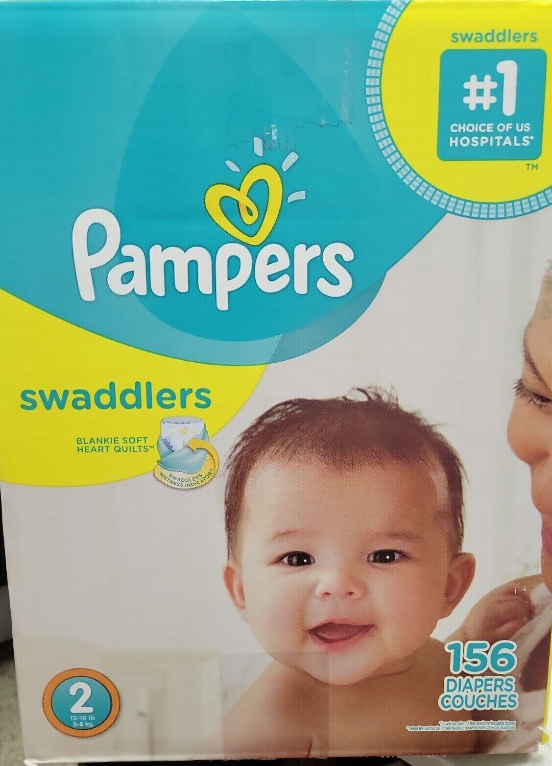 156 Count Pampers Swaddlers Size 2 Diapers