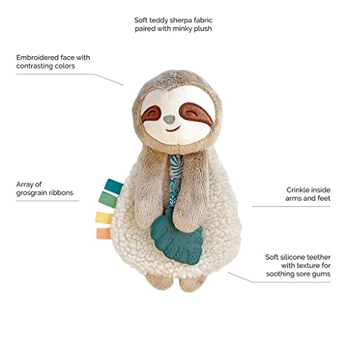Itzy Ritzy Sloth Lovey with Teether & Ribbons