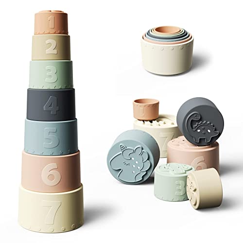 Soft Silicone Baby Stacking Cups (Fine Day)