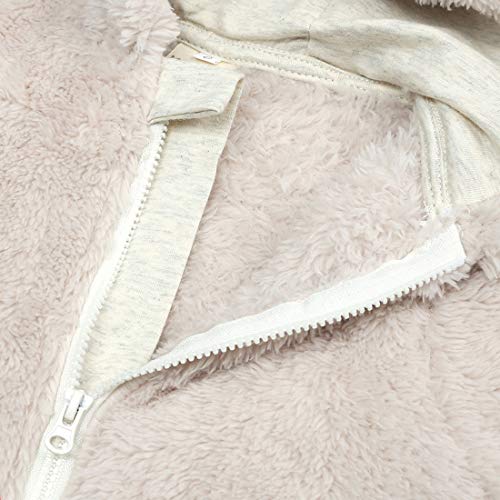 Soft Fleece Baby Jumpsuit Footed Snowsuit - Beige
