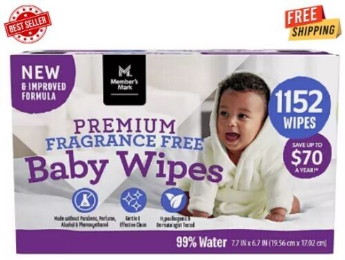 Premium Fragrance-Free Baby Wipes - 1152 Pack