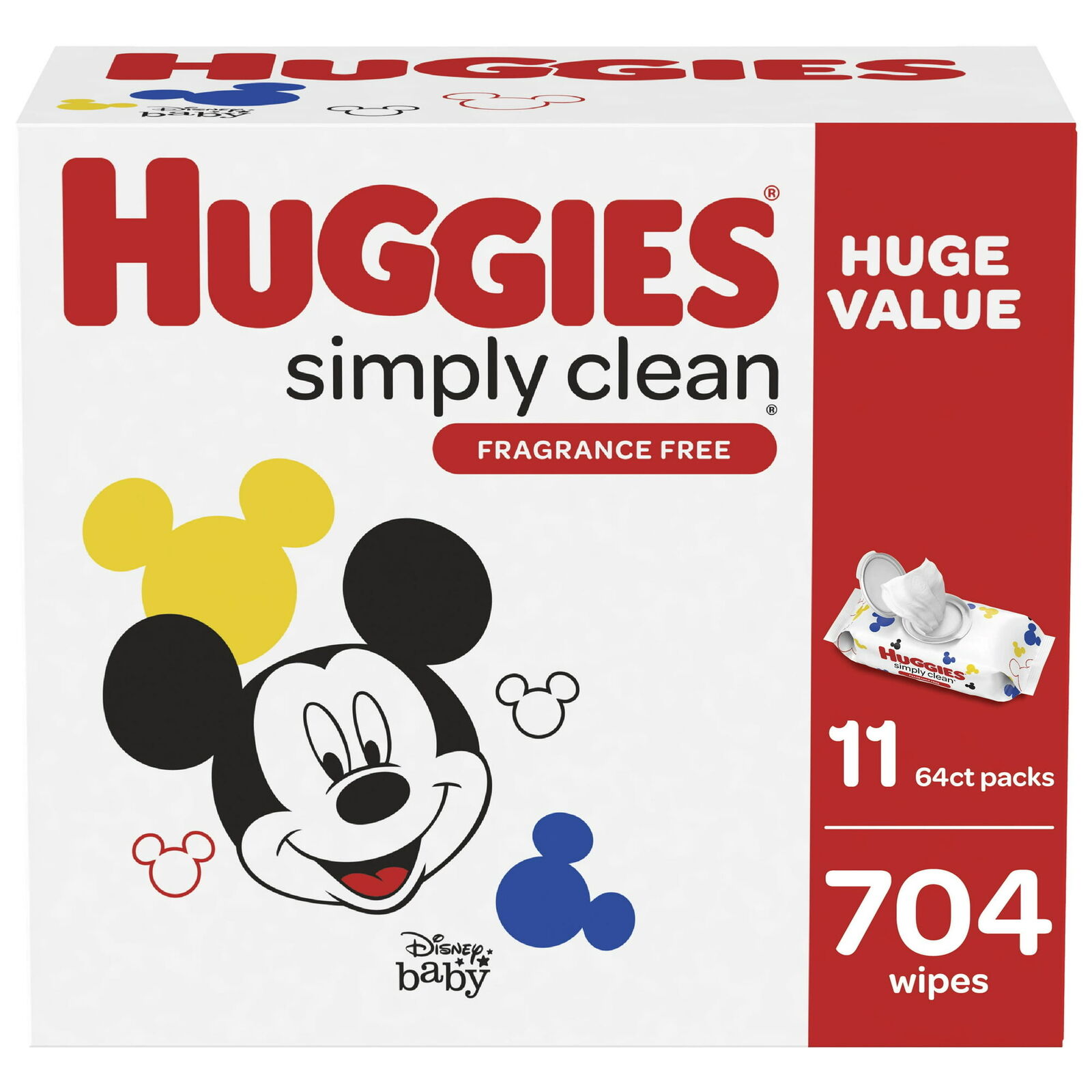 Huggies Simply Clean Baby Wipes, 11 Packs