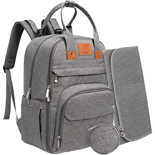 KeaBabies Backpack Diaper Bag - Classic Gray
