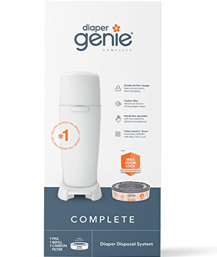 White Diaper Genie with Odor Control Set