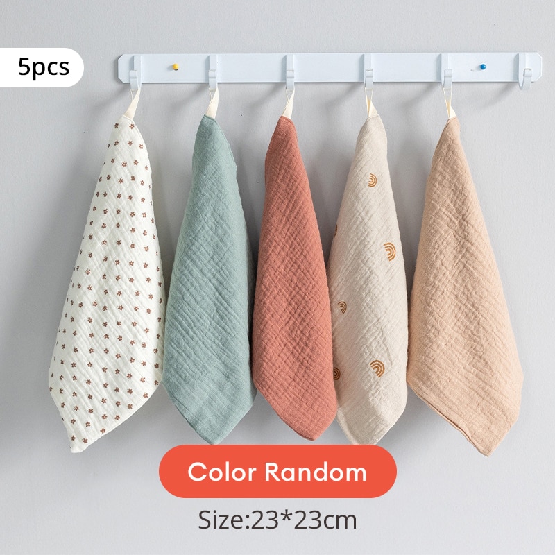 Newborn Cotton Muslin Square Towels - 3/5 Pack