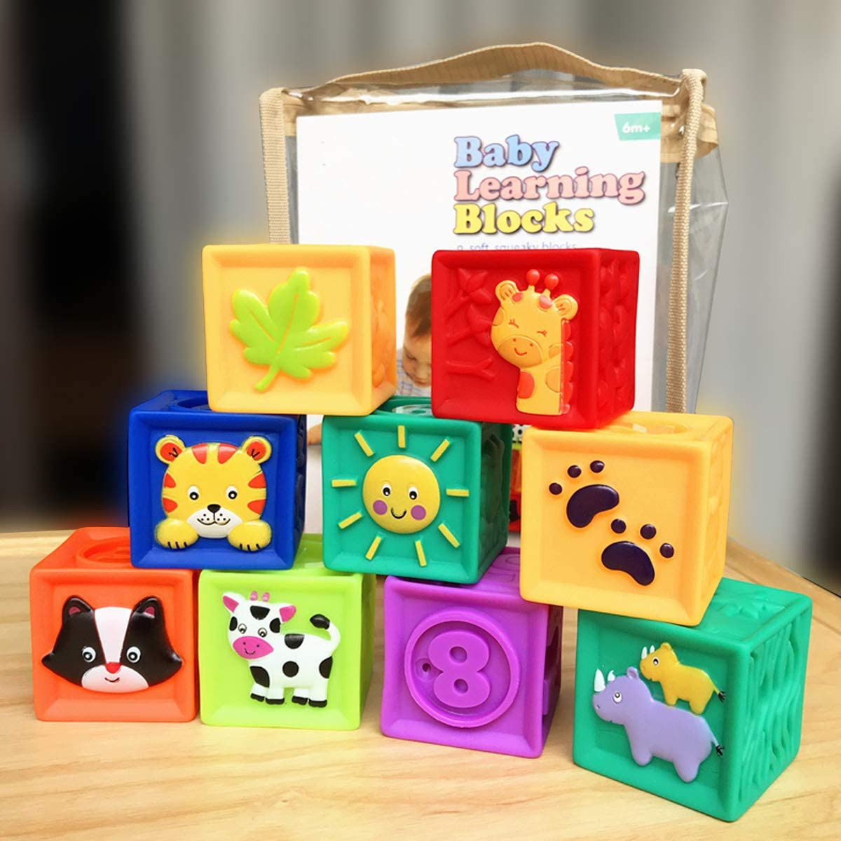 Squeezable Baby Building Blocks Set (9pcs)
