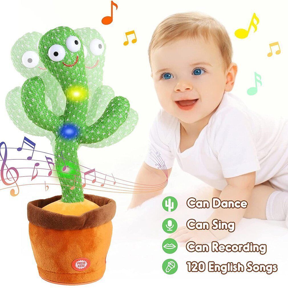 Recordable Singing Cactus Plush Toy for Kids