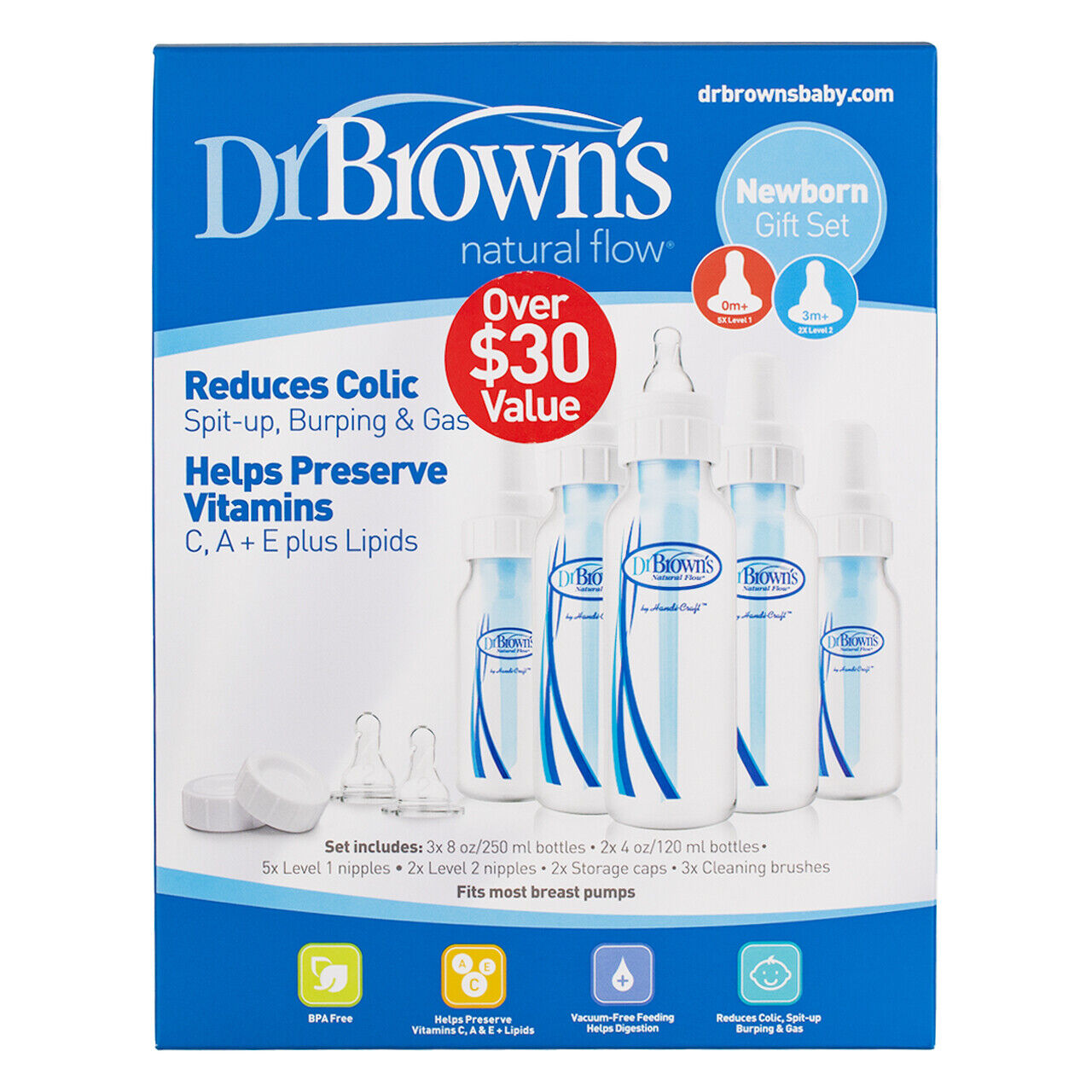 Dr Browns Natural Flow Baby Bottles, 17 Ct
