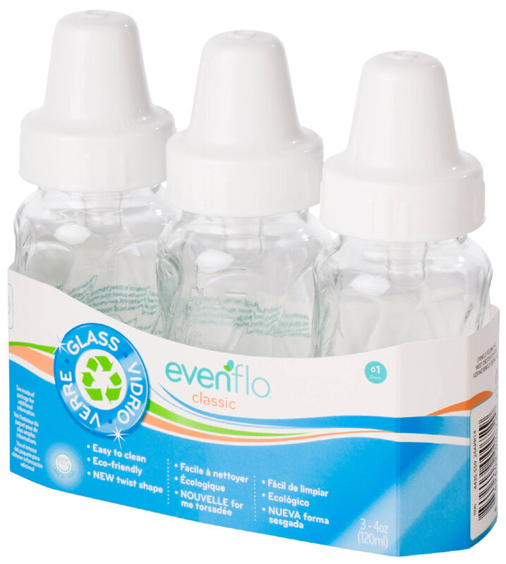 Evenflo Twist Classic Glass Baby Bottles - 3 Pack
