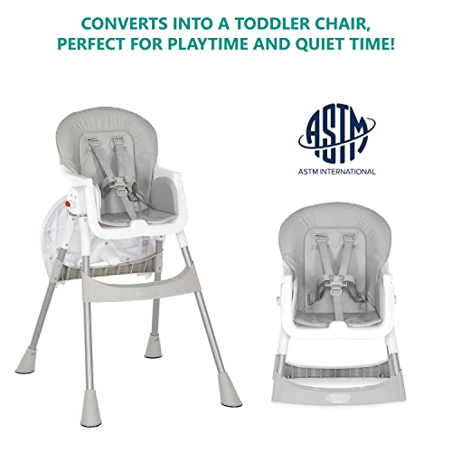Portable 2-in-1 Compact High Chair - Grey