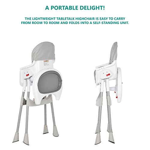 Portable 2-in-1 Compact High Chair - Grey