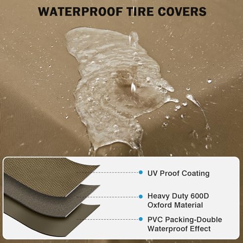 Kohree Set of 4 RV Tire Covers, Heavy Duty