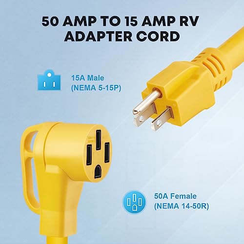 Kohree 50A to 110V RV Power Adapter Cord
