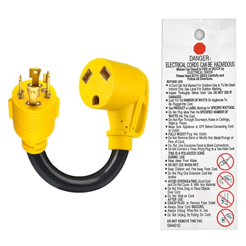 Heavy Duty Locking RV Generator Adapter 30Amp 4 Prong
